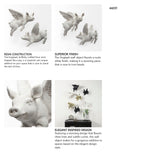 Hogbadi Set of 2 White Flying Pigs from Mercana - Luna Furniture