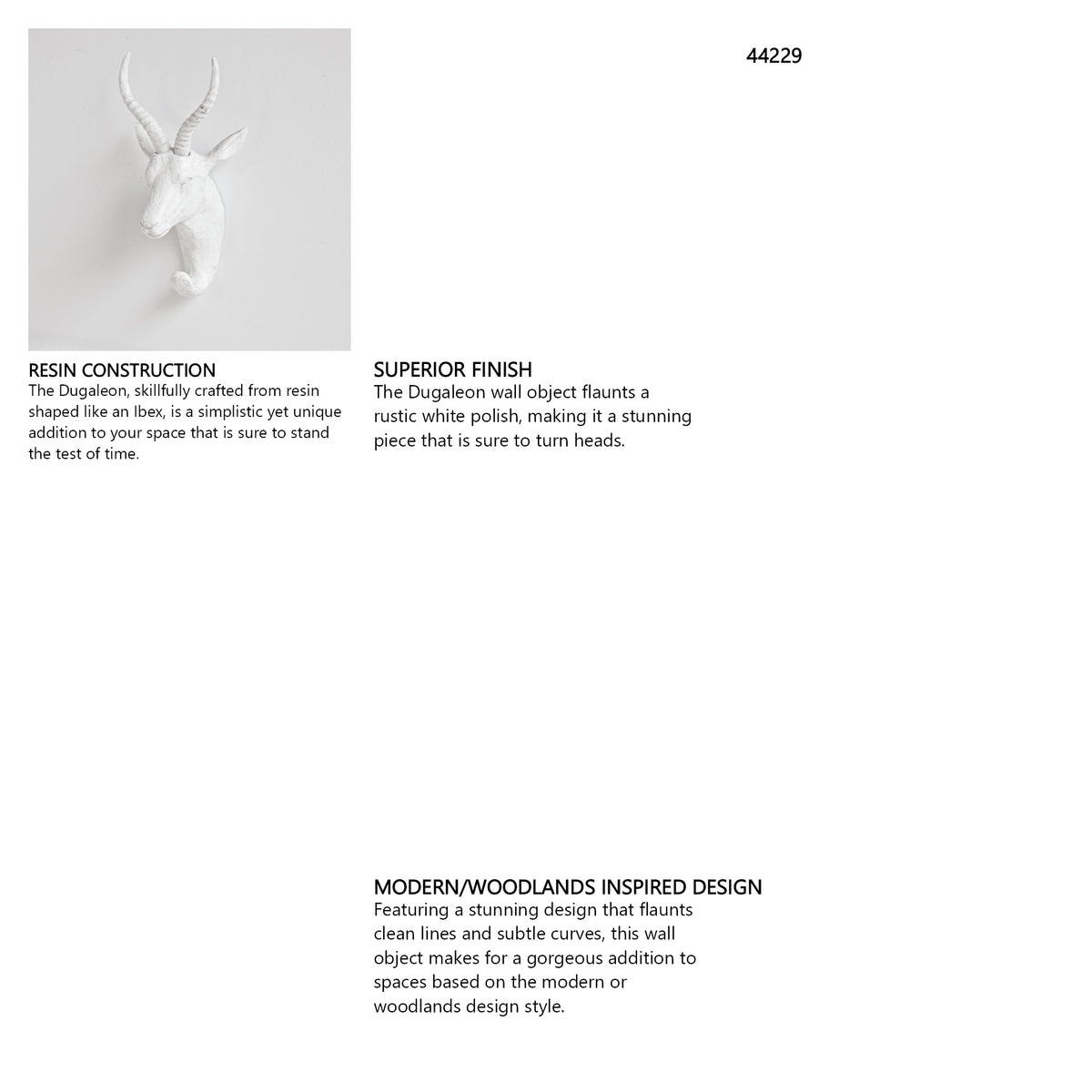 Dugaleon VII White Ibex Coat Hook from Mercana - Luna Furniture