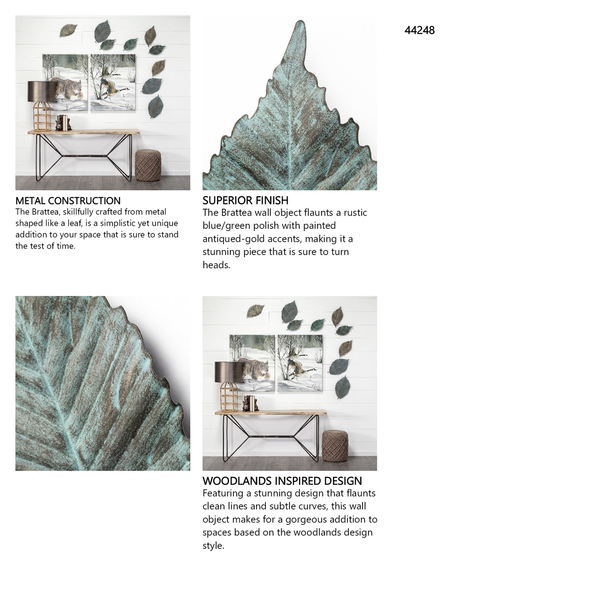 Brattea 12H Small Metal Leaf Wall Art from Mercana - Luna Furniture