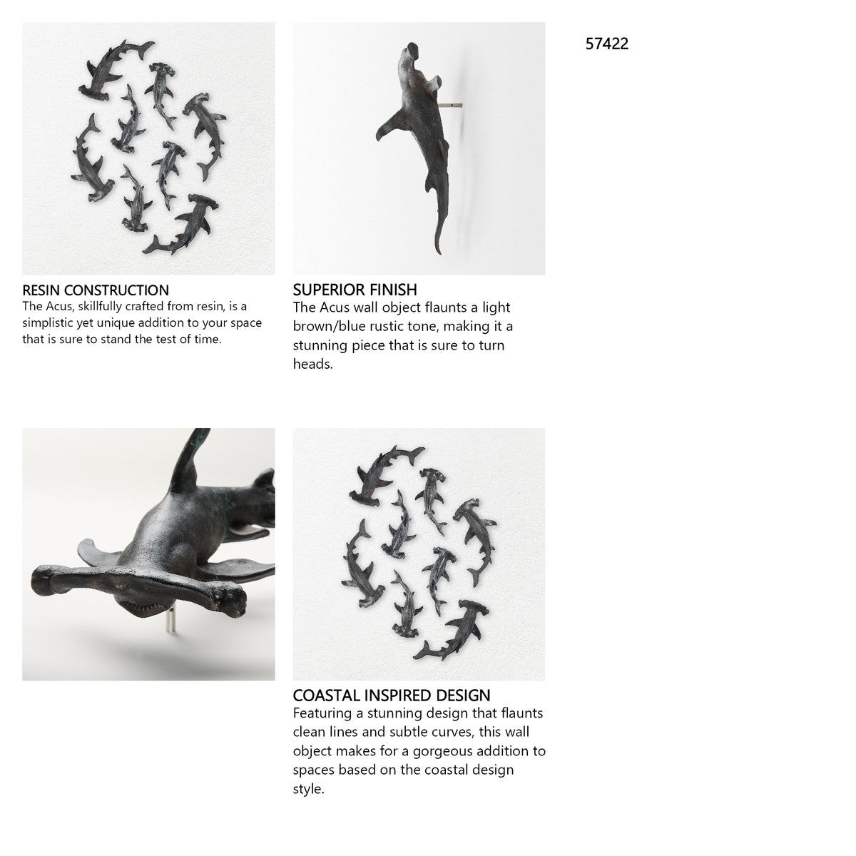 Acus 24H Large Hammer Head Shark Wall Decor from Mercana - Luna Furniture