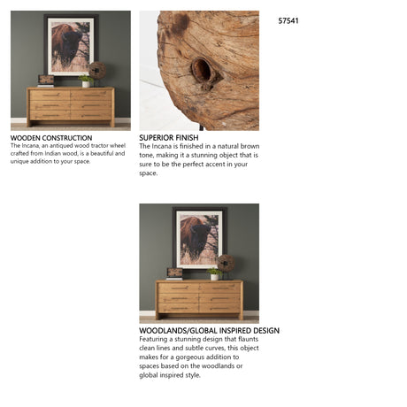 Incana 20L x 4W Natural Brown Reclaimed Wood Wheel Object from Mercana - Luna Furniture