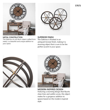 Galenna I (Small) 8L x 8W Black Metal Circular Decorative Orb from Mercana - Luna Furniture