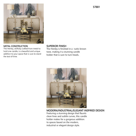 Henley I Small Bronze Metal Decorative Table Candle Holder from Mercana - Luna Furniture