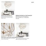 Ava White (34"D) Gold Metal and White Wood Beaded Six Bulb Chandelier from Mercana - Luna Furniture
