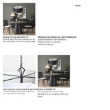 Brasseur I (26"x15") Charcoal Black Metal Fish Scale Three Bulb Chandelier from Mercana - Luna Furniture