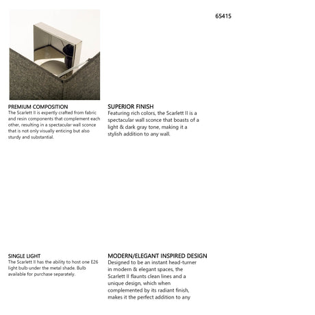 Scarlett II 6x19 Gray Base & Shade Wall Sconce from Mercana - Luna Furniture