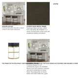 Hollyfield II Black Leather Seat Gold Metal Base Counter Stool from Mercana - Luna Furniture