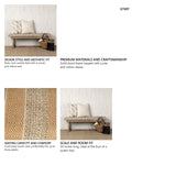 Greenfield II 59L x 14W Patterned Tan Upholstered Wood Frame Accent Bench from Mercana - Luna Furniture
