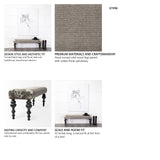 Alhambra 55L x 14W Upholstered Gray Seat W/Black Wood Legs Accent Bench from Mercana - Luna Furniture