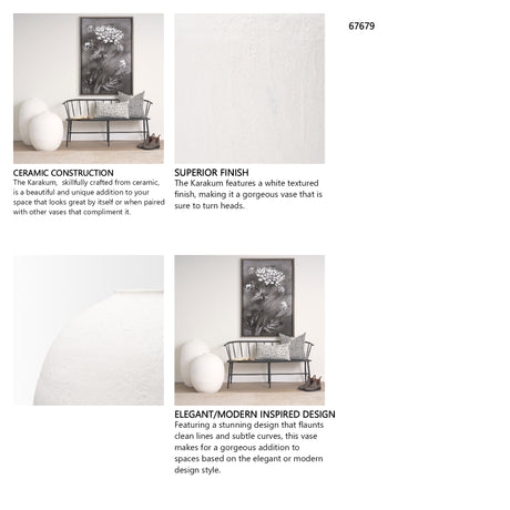 Karakum II Large White Textured Ceramic Vase from Mercana - Luna Furniture
