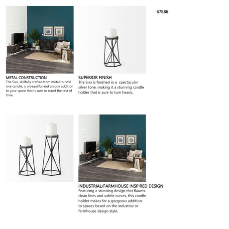 Sixx I Small Antiqued Metal Hexagonal Table Candle Holder from Mercana - Luna Furniture