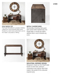 Orwell 52L x 28W Brown Wood Top Metal Cladded Frame Office Desk from Mercana - Luna Furniture