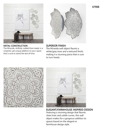 Miranda Set of 2 Stamped Metal Lotus Flower Wall Decor from Mercana - Luna Furniture