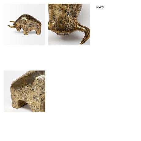 Tauro I 9L x 4W Gold Cast Aluminum Raging Bull from Mercana - Luna Furniture