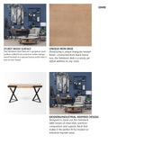 Steinbeck 61L x 28.75W x 30H Light Brown Wooden Iron Frame Office Desk from Mercana - Luna Furniture