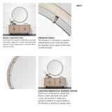 Sonance 54" Round Brown Wood Frame Mirror