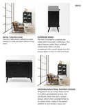 Lita Black Metal Rectangular Table Clock from Mercana - Luna Furniture