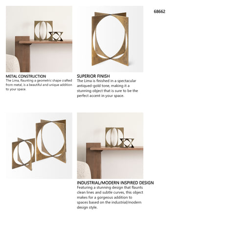Lima II (Large) 10L x 10W Gold Geometric Decorative Object from Mercana - Luna Furniture