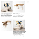 Reva I (Large) 24L x 24W Gold Round Top Cast Aluminum Accent Table from Mercana - Luna Furniture