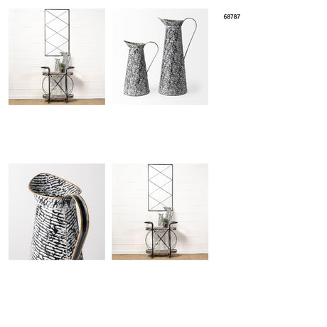 Colette Small Black/White Patterned Vase from Mercana - Luna Furniture