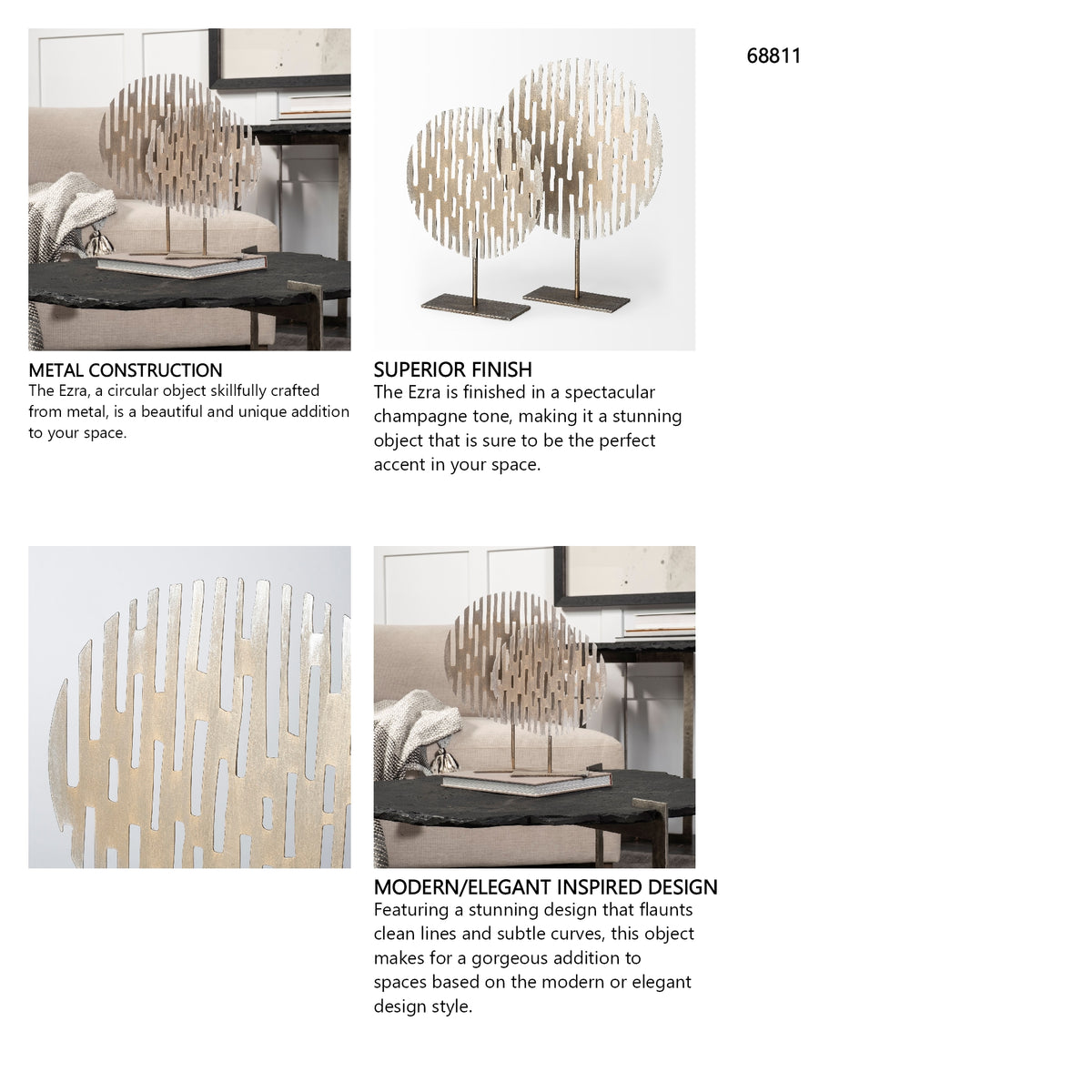 Ezra (Large) 13L x 3W Gold Metal Circular Decorative Object from Mercana - Luna Furniture