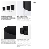 Claypoole (Set of 3) Black Plant Stands from Mercana - Luna Furniture