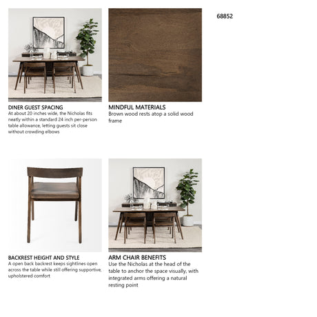 Nicholas I Onyx Brown Solid Wood Dining Chair from Mercana - Luna Furniture