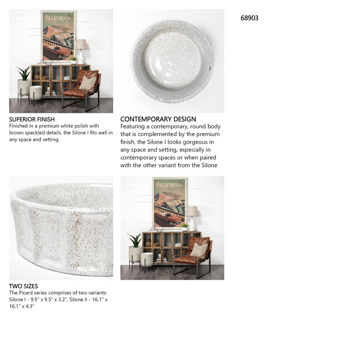 Silone (Small) 9L x 9W White Ceramic Bowl from Mercana - Luna Furniture