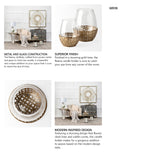Reena I Small Gold Woven Metal Base Table Candle Holder from Mercana - Luna Furniture