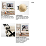 Liya 18L x 15W Black Metal Basket with Cream Fabric Liner from Mercana - Luna Furniture