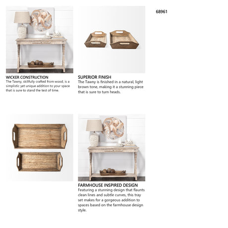 Tawny (Set of 2) Natural Wooden Trays from Mercana - Luna Furniture