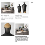 Asher Set of Two Black Metal Urns from Mercana - Luna Furniture