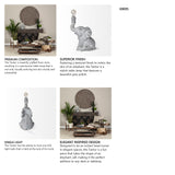 Tantor (15.9"H) Gray Resin Elephant Calf Table Lamp from Mercana - Luna Furniture