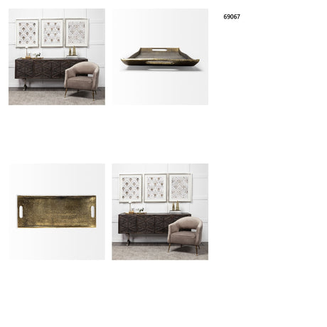 Drey 24L x 10W Gold Rectangular Tray from Mercana - Luna Furniture