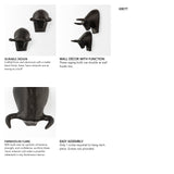 Tauro IV (Set of 2) Black Cast Aluminum Raging Bull Wall Decor from Mercana - Luna Furniture
