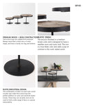 Lorenz (Set of 3) Light Brown Wood W/ Black Metal Base Round Decorative Display Stands from Mercana - Luna Furniture