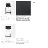 Berbick 21L x 25W x 38H Black Leather W/ Iron Frame Counter Stool from Mercana - Luna Furniture