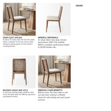 Clara Light Brown Beech Wood W/ Cream Fabric Seat and Cane Back Armless Dining Chair, Set of 2 from Mercana - Luna Furniture