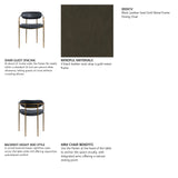 Parker Black Leather Seat Gold Metal Dining Chair, Set of 2 from Mercana - Luna Furniture