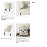 Niles 22.5L x 24.0W x 32.0H Cream Fabric Seat W/ Medium Brown Wooden Legs Wingback  Dining Chair