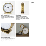 Marian 11.0L x 3.1W x 11.0H Gold Metal W/Studs Round Table Clock from Mercana - Luna Furniture