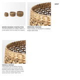 Dakota (Set of 3) Medium Brown Seagrass Round Basket from Mercana - Luna Furniture
