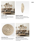 Avel 18.0L x 18.0W x 3.0H Light Brown Seagrass W/Dark Brown String Round Wall Hanging Plate from Mercana - Luna Furniture