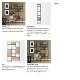Morris 47.0L x 15.0W x 75.0H Light Brown Wood w/ Black Metal Frame 6-Tier Shelving Unit from Mercana - Luna Furniture