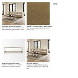 Trey 56.0L x 32.0W x 17.0H Gold Metal W/Glass Coffee table