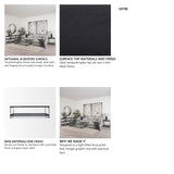 Trey 56"L x 32"W x 17"H Black Metal W/Glass Coffee Table from Mercana - Luna Furniture