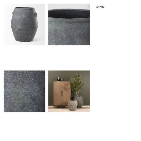 Zuma 27.2L x 20.5W x 31.9H Dark Gray Ceramic Floor Vase from Mercana - Luna Furniture