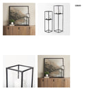 Cindy Set of 2 Matte Black Metal and Hurricane Glass Pillar Tabletop Candle Holders from Mercana - Luna Furniture