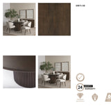 Terra 60L x 60W x 30H Dark Brown Wood Round Fluted Dining Table from Mercana - Luna Furniture