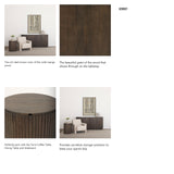 Terra 18L x 18W x 22H Dark Brown Wood Fluted Round Side Table from Mercana - Luna Furniture
